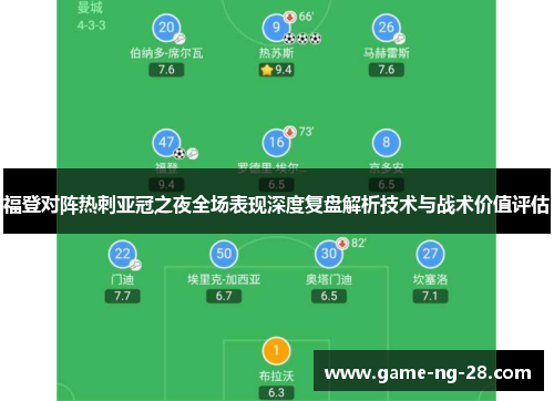 福登对阵热刺亚冠之夜全场表现深度复盘解析技术与战术价值评估